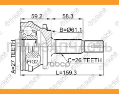 ���� �������� /TI-GUAR ��� Toyota Estima CR55W 2006-, RAV4 ACA3 2.4L 2008- /27*61.2*26; TG-9584; 0110ACA30 1501536SX 329132 4341042140 4342042160 TO08...