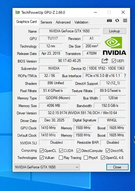GeForce GTX 1650 ����