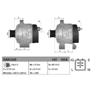 ��������� 14V 150A Lexus GX II/LX III 07-, Toyota Land Cruiser VII 09- DAN1205 ����