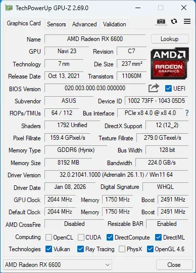 Radeon RX 6600 ����