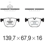 ������� ������ BMW 7 F01 08-15 SP2213 Sangsin Brake SP2213 SP2213 ����
