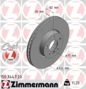 ���� ��������� �����. 332x30/62-5x120 BMW X5 3.0si 07-08 Zimmermann 150344720 ����