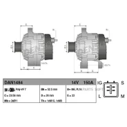 ��������� 14V 150A Toyota Land Cruiser Prado 09- Denso DAN1484 DAN1484 ����