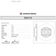 ���� ��������� Honda CR-V 2,0 02 Sangsin Brake SD4110 SD4110 ����