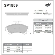 ������� �������� ���. Mitsubishi Carisma 1.8GDi/1.9GDi 95 Sangsin Brake SP1859 SP1859 ����