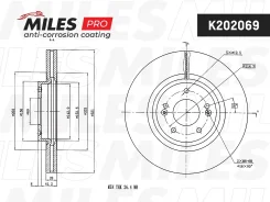 ���� ��������� �������� (����� PRO � ���������������� ���������) D321��. ������������� Hyundai Santa FE (SM) 05-06/(CM) 06- (TRW DF7973) K202069 Miles...