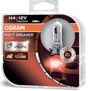 �������� ���� H4 12V 60/55W P43t Night Breaker Silver +100% ������ ����� 2��. (1�-�) Osram 64193Nbshcb 64193NBSHCB ����