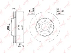 ���� ��������� ������������� (275x25) | ����� | LYNXauto BN1181 BN1181 ����