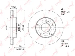 ���� ��������� ������������� (255x28) | ����� | (BN1150) LYNXauto BN1150 BN1150 ����