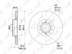 ���� ��������� ������������� (312x25) | ����� | LYNXauto BN1202 BN1202 ����