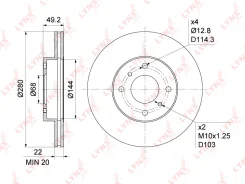 ���� ��������� ������������� (280x22) | ����� | LYNXauto BN1105 BN1105 ����