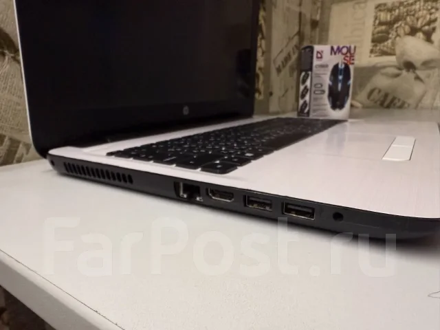 HP. 15.6", 2,2����, ��� 6 ��, ���� 512���, WiFi: 1, Bluetooth: 1, ����������� �� 1��. ����