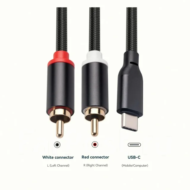 ������ ����� ������ Type-C(M) - 2xRCA(M) 1.5� (Vention, �����) ����