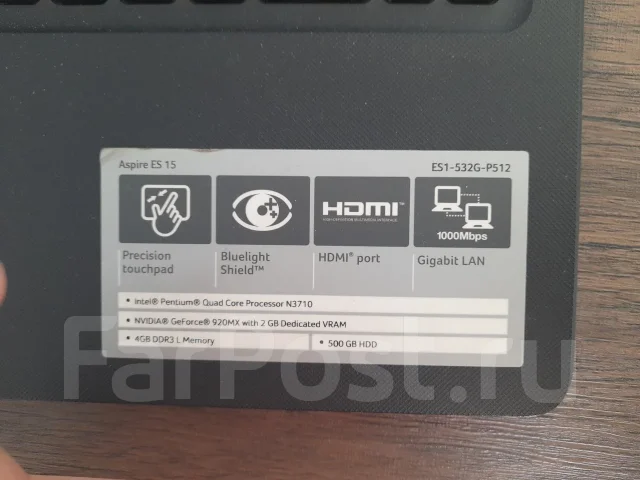 Acer Aspire. 15.6", ��� 4 ��, ���� 256���, WiFi: 1, Bluetooth: 1, ����������� �� 8��. ����