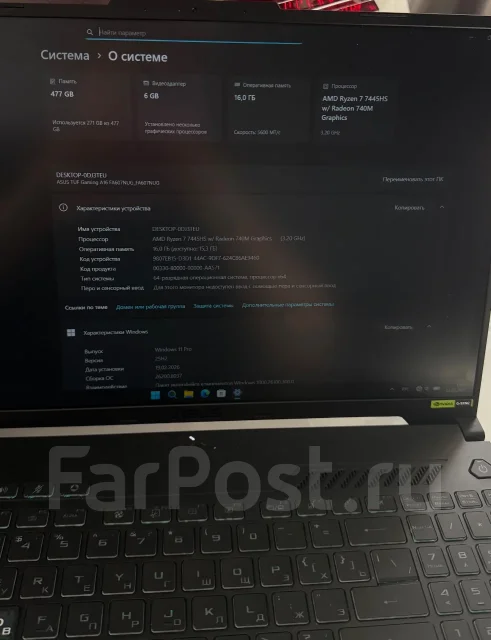 Asus TUF Gaming A16. 16", ��� 16 ��, ���� 512���, WiFi: 1, Bluetooth: 1 ����