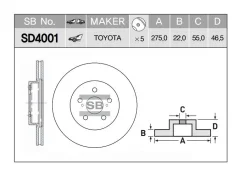 ���� ��������� �������� ��� Toyota Premio SD4001 Sangsinbrake SD4001 ����