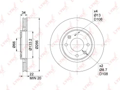 ���� ��������� ������������� (266x22) | ����� | LYNXauto BN1014 BN1014 ����