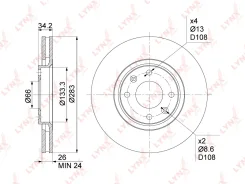 ���� ��������� ������������� (283x26) | ����� | LYNXauto BN1015 BN1015 ����