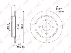 ���� ��������� ��������������� (252,5x10) | ��� | LYNXauto BN1020 BN1020 ����