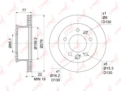 ���� ��������� ������������� (276x22) | ����� | LYNXauto BN1079 BN1079 ����