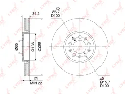 ���� ��������� ������������� (288x25) | ����� | Audi A3 (8L) 96-03 / Skoda Octavia (1U) 96-10 / Rapid 12- / Roomster (5J) 06-15 / VW Polo Sedan 10- (R...