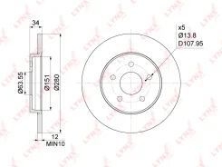 ���� ��������� ��������������� (280x12) | ��� | LYNXauto BN1019 BN1019 ����