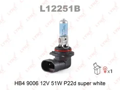 ����� HB4 9006 12V 51W P22D Super White LYNXauto L12251B L12251B ����