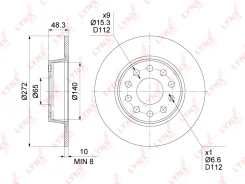 ���� ��������� ��������������� (272x10) | ��� | Audi A3 (8P) 03-12 / A3 (8V1) 12- / Skoda Octavia (1Z_) 04-12 / Octavia (5E3) 12- / Superb (3T) 08-15...