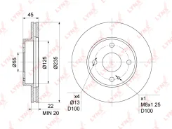 ���� ��������� ������������� (235x22) | ����� | LYNXauto BN1067 BN1067 ����