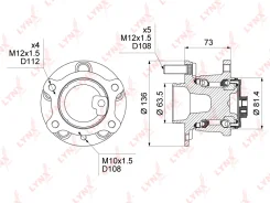 ������� ������ | ��� ����/��� | Ford Focus (CB4) 08-11 / Mondeo (CA2) 07-14 / Kuga (CBV) 08-12 LYNXauto WH1014 WH1014 ����