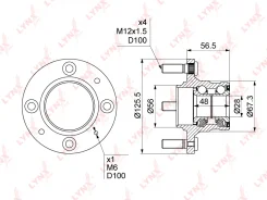 ������� ������ | ��� ����/��� | Mitsubushi Lancer (CK_) 95-00 [+ABS] LYNXauto WH1128 WH1128 ����
