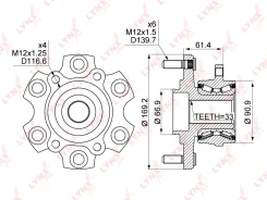 ������� ������ | ��� ����/��� | Mitsubishi Pajero (V6_, V7_, V8_, V9_) 00- / Pajero Sport (K9_) 98-08 LYNXauto WH1121 WH1121 ����