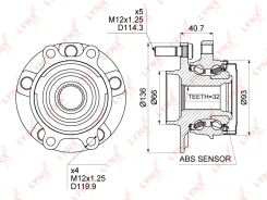 ������� ������ | ����� ����/��� | Nissan Murano (Z51) 08- / Elgarnd (E52) 10- / Infiniti QX60 (L50) 13- [+ABS] LYNXauto WH1473 WH1473 ����