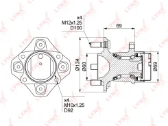 ������� ������ | ��� ����/��� | Nissan Tiida (_C11) 05-11 / Bluebird Sylphy (G11) 05-09 / Cube (Z12) 09- / Wingroad (Y12) 05- [+ABS] LYNXauto WH1001 W...