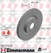 ���� ��������� ! �����. 320x25/49-5x108 Ford Kuga II 13 / Tourneo Connect II 13 Zimmermann 250.1372.20 250137220 ����