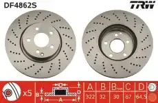 ���� ��������� ��������! MB W204/S204 3.5i/3.0CDi 07 DF4862S TRW DF4862S DF4862S ����