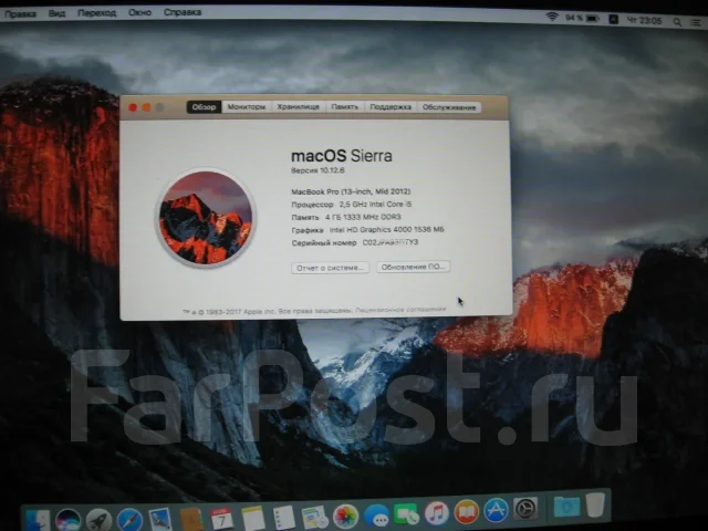 Apple MacBook Pro 13 2012 Mid. 13", ��� 8 ��, ���� 240���, WiFi: 1, Bluetooth: 1, ����������� �� 2��. ����