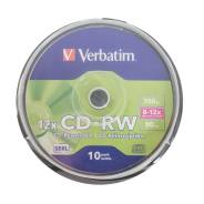 ���� CD Verbatim CD-RW 700Mb 12x Cake Box (10��) ����