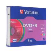 ���� DVD Verbatim DVD+R 4.7Gb 16x Slim case (5��) Color ����