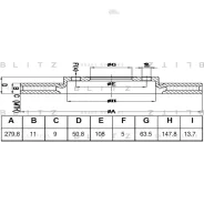 ���� ��������� ������ FORD C-Max/Kuga 12- Blitz BS0468 BS0468 ����