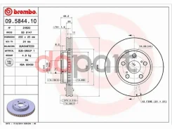 ���� ��������� (�������) Toyota Allion (T240) 01-07 / Caldina (T190, T210) 92-02 / Premio 01-07 / Pri Brembo 09.5844.10, �������� 9584410 ����