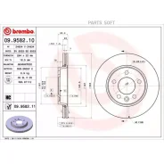 ���� ��������� ���� VW: Multivan V 03-, Transporter V c �������� ���������� 03-, Transporter V ������ 03- Brembo 09.9582.10 09958210 ����