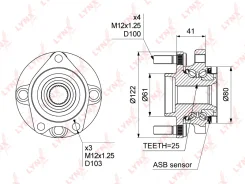��������� ���� WH-1011 ��� Nissan Tiida C11 HR15DE �������� ������������� Lynxauto ������ 40202-ED000 40202-ED02A 40202-ED05A WH-1011 TAH0605 0282-Y12...