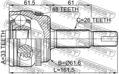���� �������� 33x61.6x26 | ����� ����/��� | Febest 0110ASV50LA48 0110ASV50LA48 ����