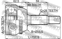 ���� �������� 29x55x26 | ��� ����/��� | Febest 0110ZZE132A48 0110ZZE132A48 ����