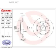 ���� ��������� ������ 271�� Brembo 08. A725.11 Brembo 08A72511 08A72511 ����