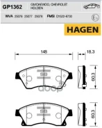 ������� ����. ���. Premium brake pads Hagen Sangsin brake ���. GP1362 GP1362 ����