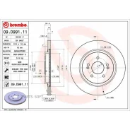 ���� ��������� Hyundai Santa FE 18- ������ ����. D 314��. Brembo 09. D991.11 Brembo 09D99111 09D99111 ����
