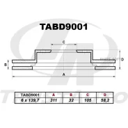 ��������� ���� (TA); TABD9001 (FR) LAND Cruiser VAN HDJ/HZJ81�, FZJ80G (92-)/Lexus LX450 FZJ80L (92-98) Trustauto TABD9001, ������ �������� TABD9001 �...