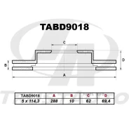 ��������� ���� (TA); TABD9018 (RR) Harrier MCU30, MCU31, MCU35, MCU36 (06-12)/ Kluger HV MHU28W (05-07)/ Lexus RX300,330,350 GSU35, MCU35 (03-) Trusta...
